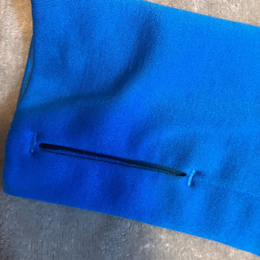Athleta Womens Cowl Neck Athletic Sweatshirt Size S Small Blue Thumb Holes - Picture 7 of 10